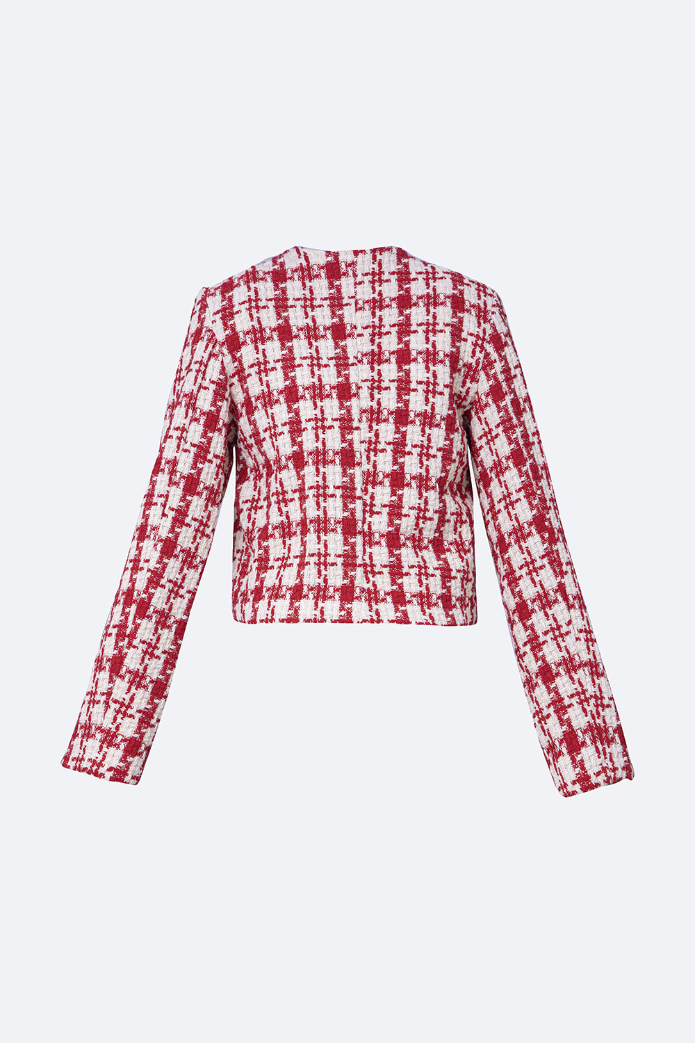 Áo khoác tweed nữ dáng ngắn tay dài