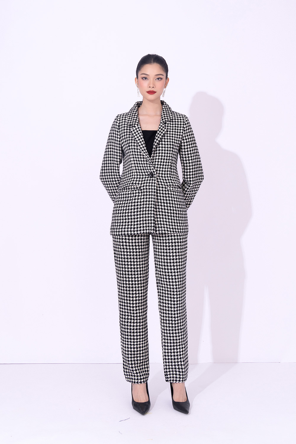 Quần công sở nữ ống đứng lưng cao