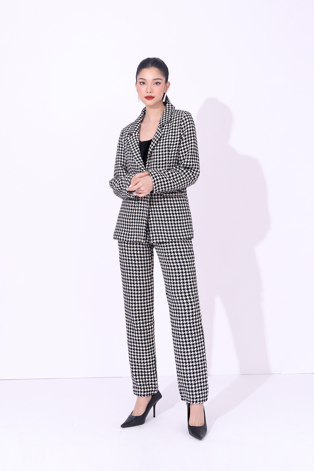 Quần công sở nữ ống đứng lưng cao