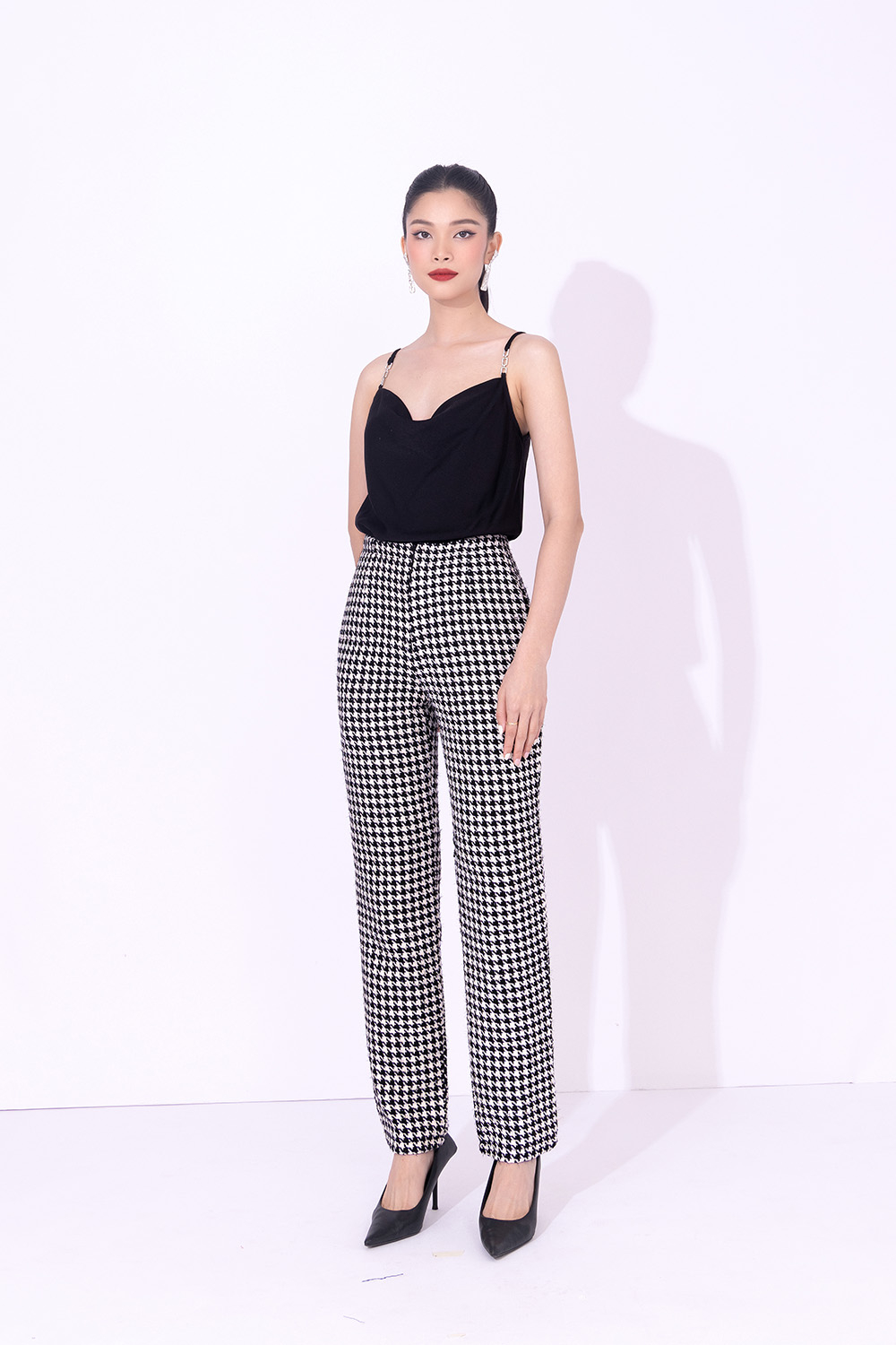 Quần công sở nữ ống đứng lưng cao