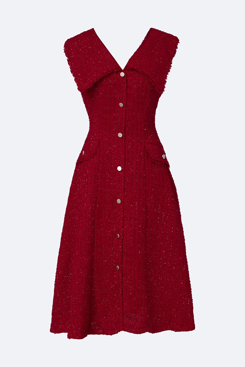Đầm đỏ dự tiệc dáng xòe vải tweed KK120-01 | Thời trang công sở ...