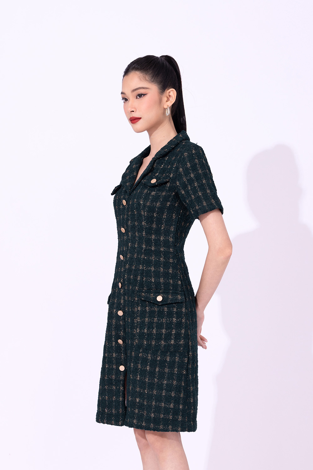 Đầm chữ A vải tweed đen trắng | Shopee Việt Nam