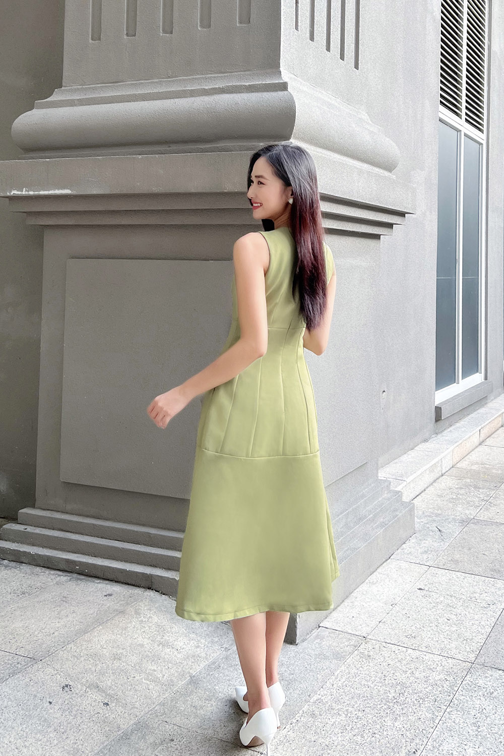 Đầm đuôi cá dự tiệc dáng dài sát nách