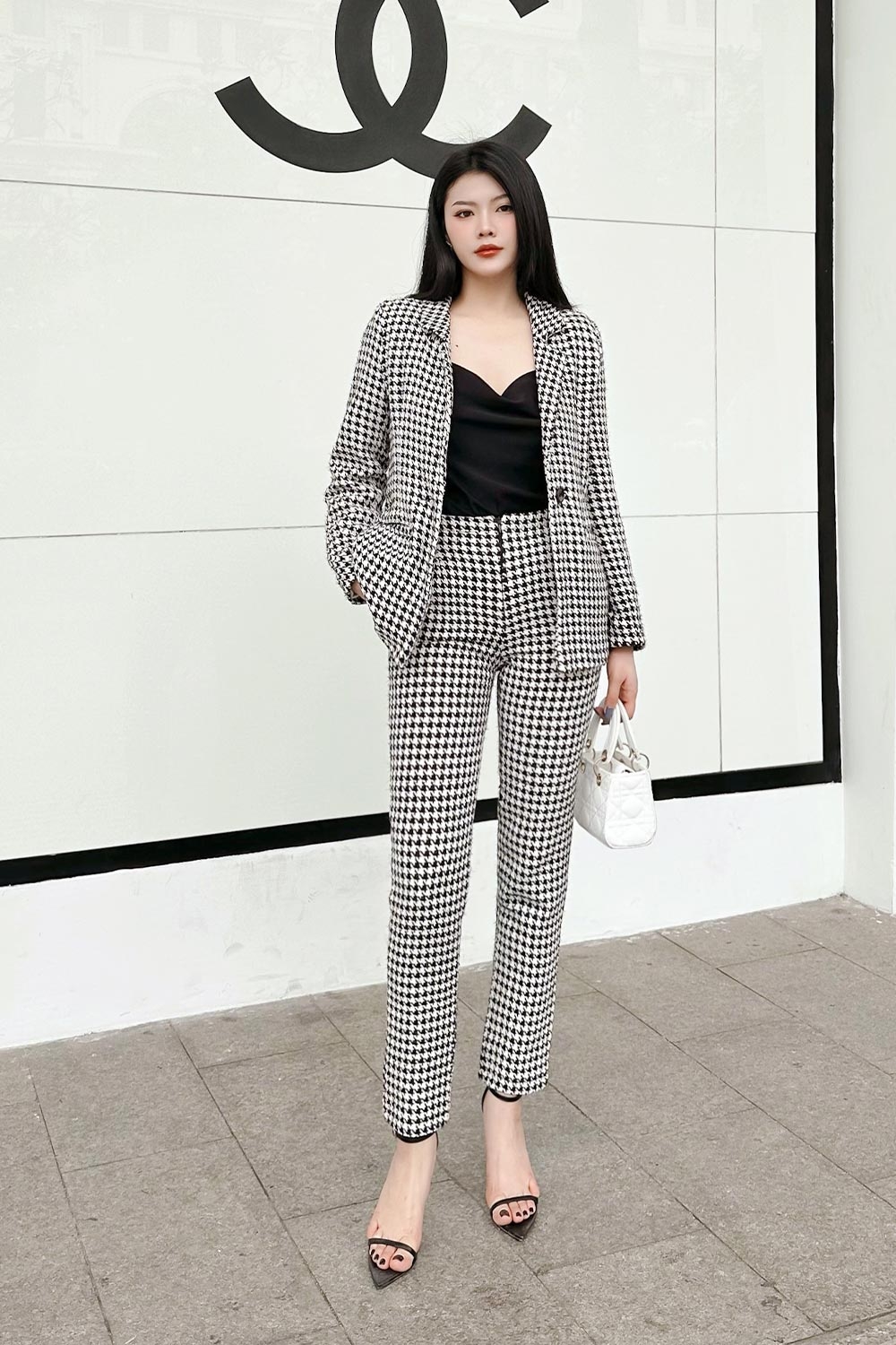 Quần công sở nữ ống đứng lưng cao