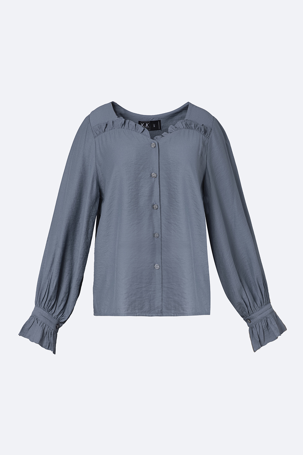 Áo sơ mi công sở nữ cổ vuông tay dài