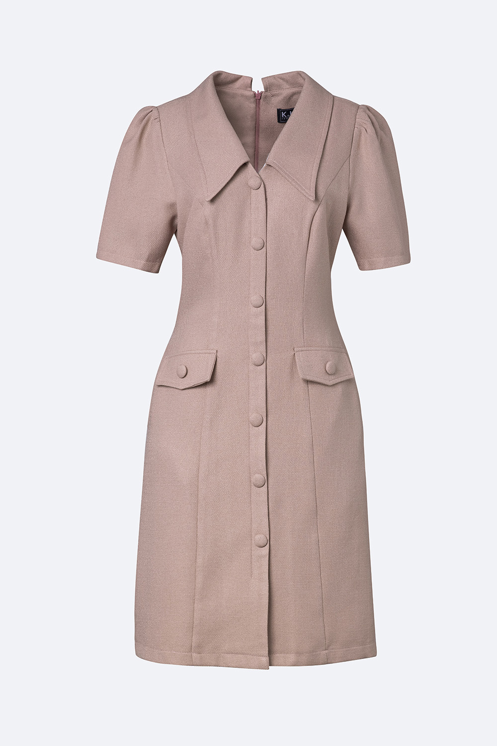 Đầm sơ mi công sở phối túi giả