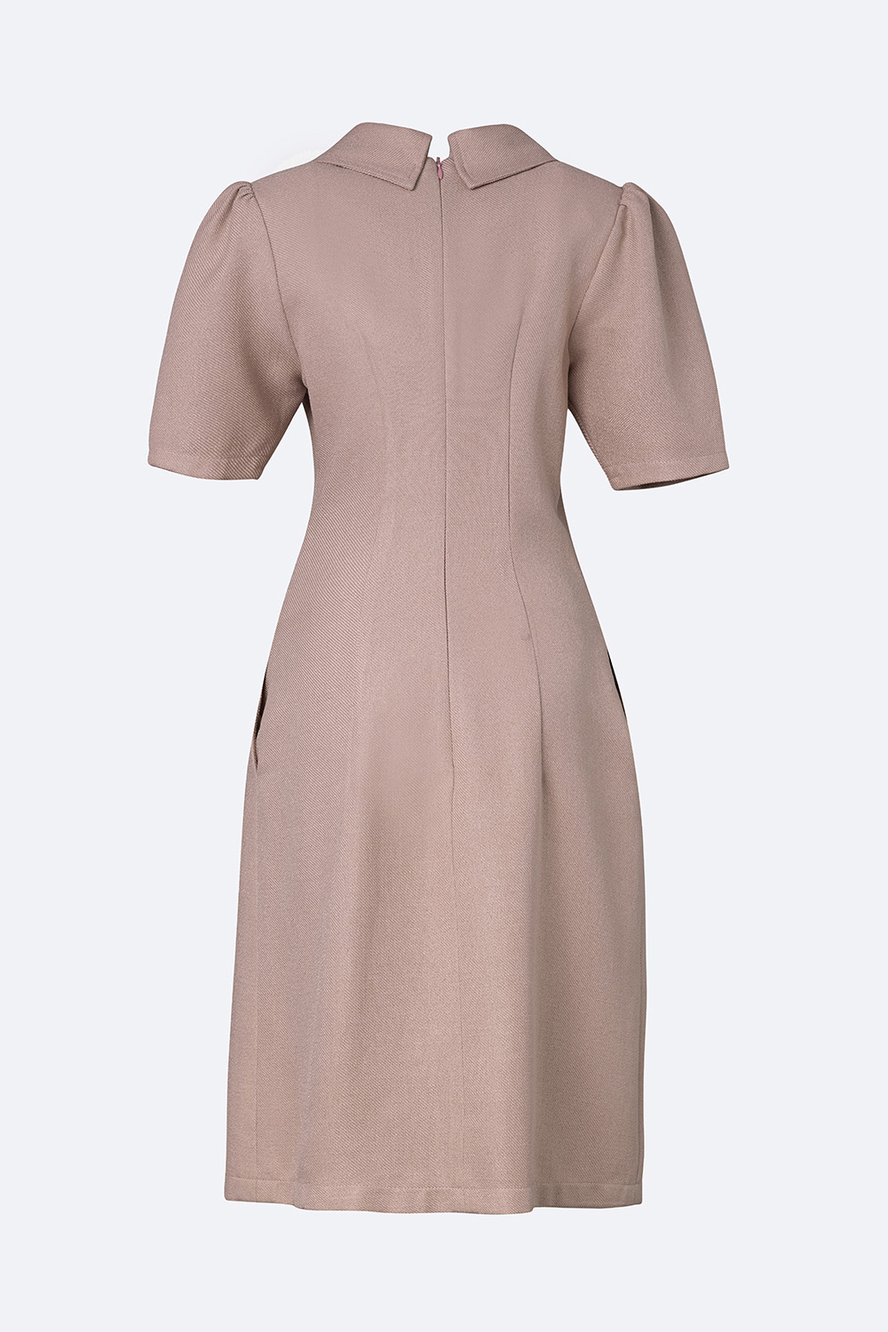 Đầm sơ mi công sở phối túi giả