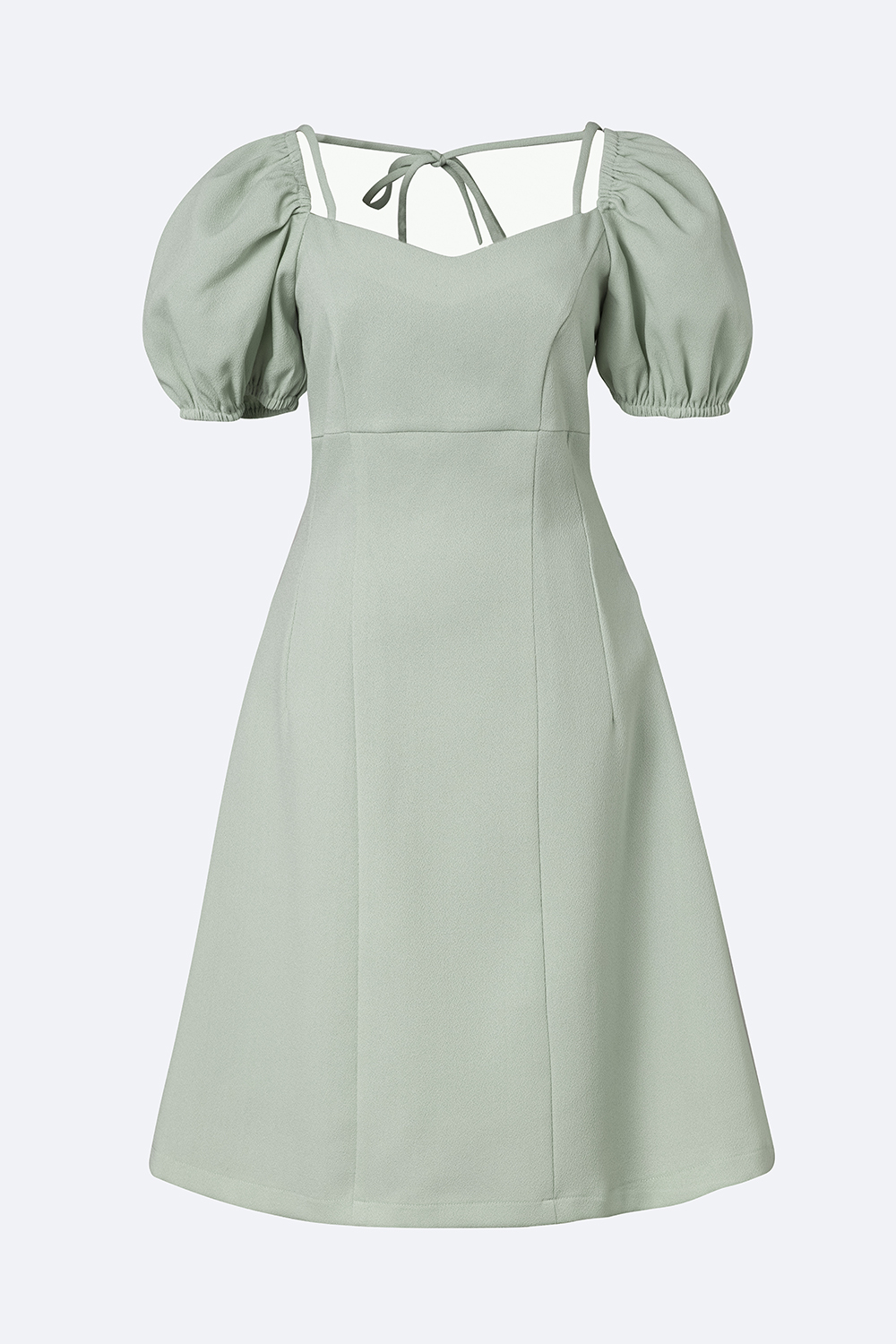 Đầm chữ A tay phồng phối nơ