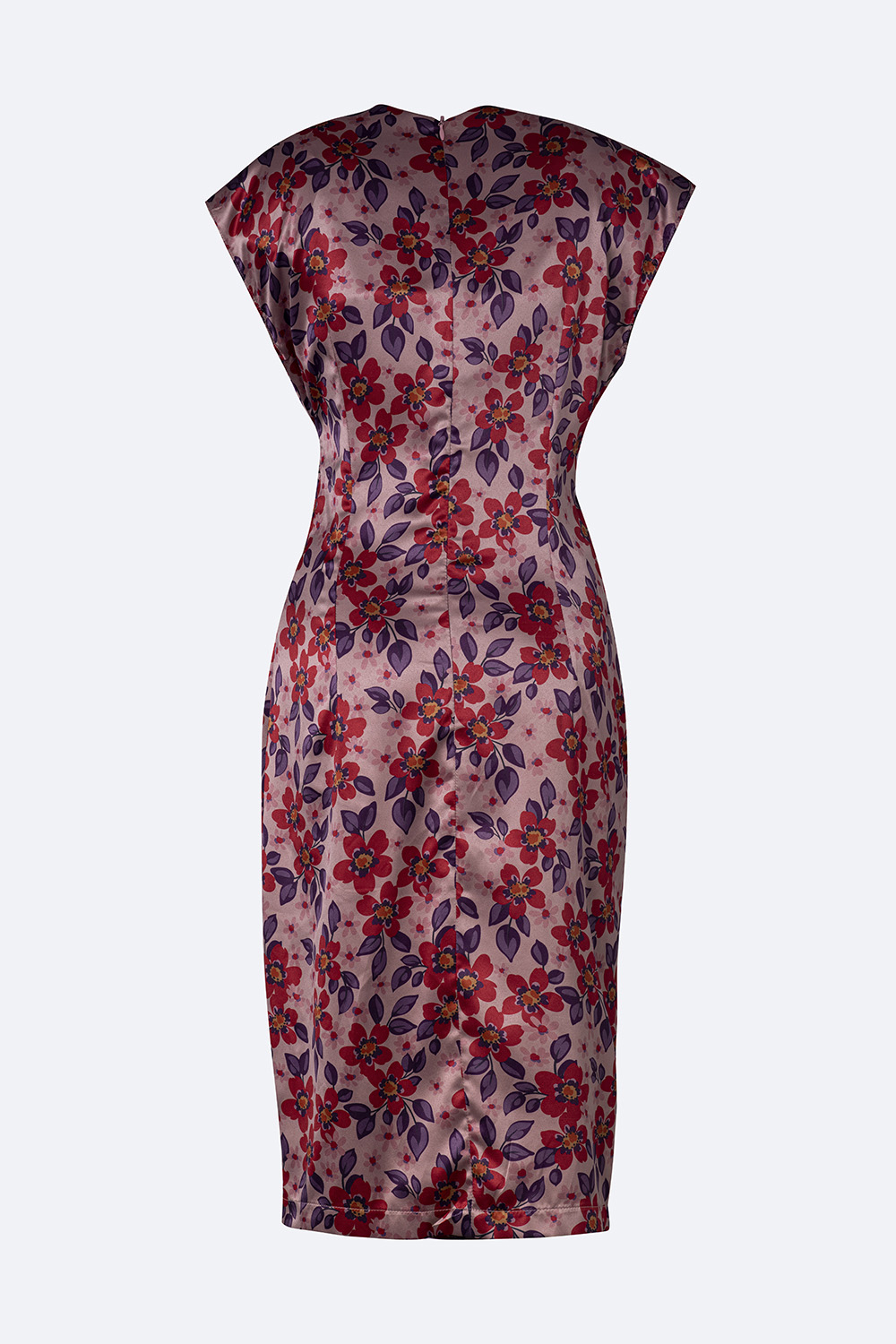 Đầm lụa hoa xoắn eo cổ tim