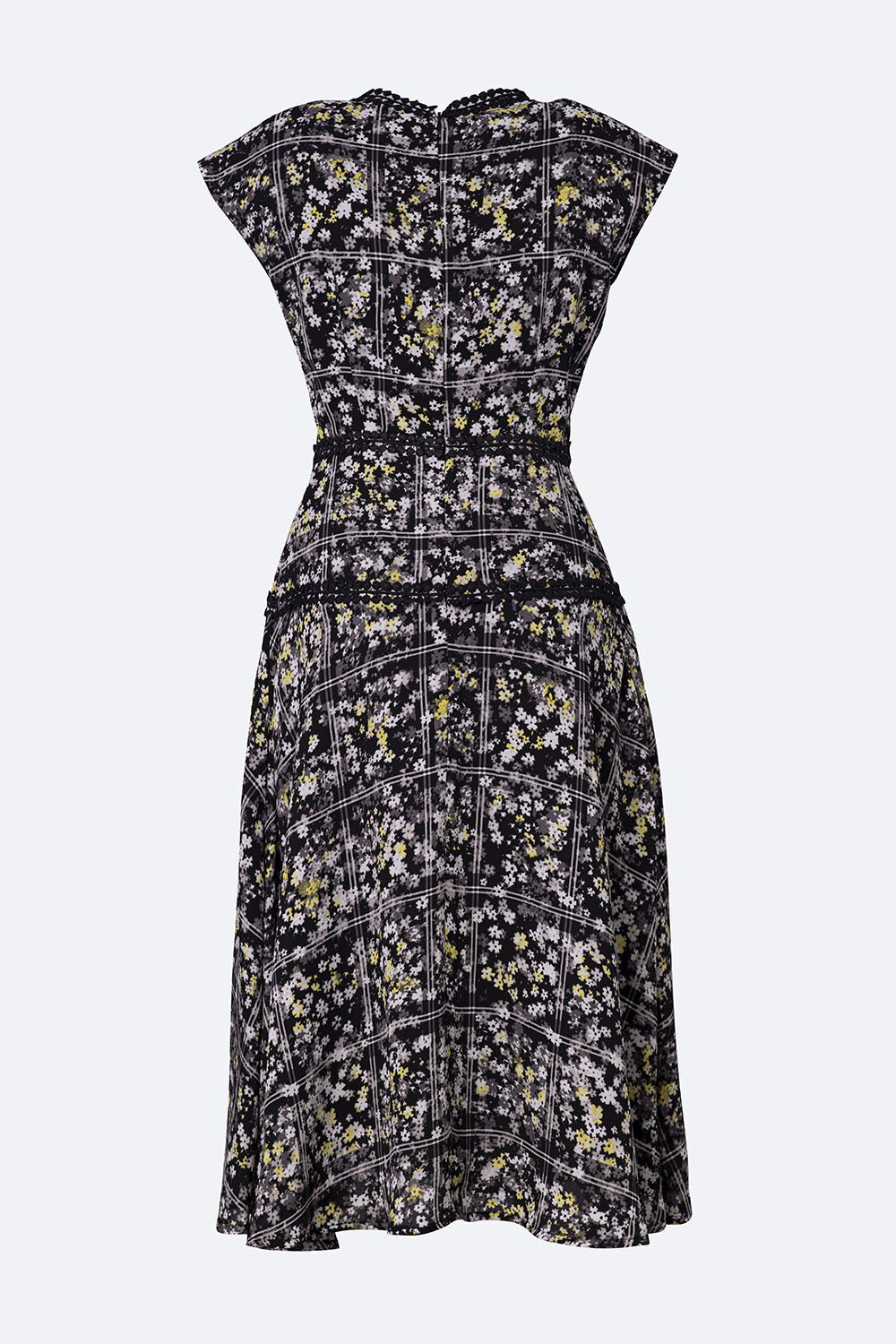 Đầm hoa nhí phối đăng ten sát nách