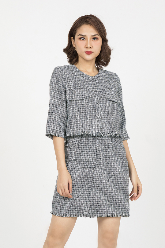 Đầm ren ôm phối tuyết mưa KK91-05