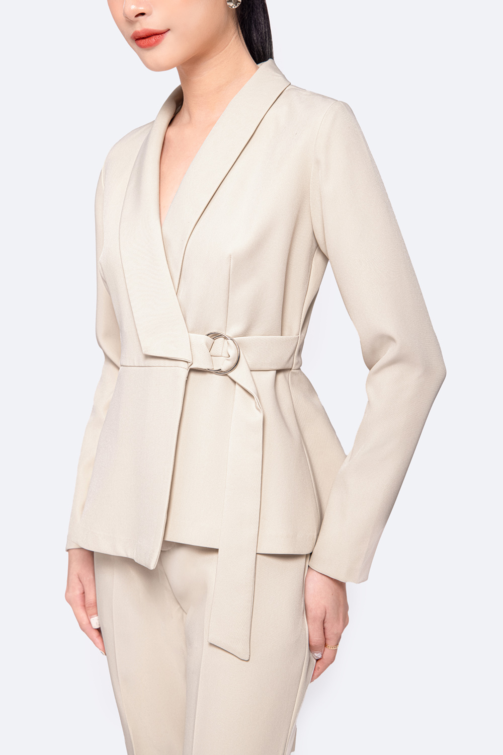 Áo kiểu công sở cổ vest đắp chéo