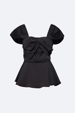 Áo kiểu nữ dáng peplum màu đen