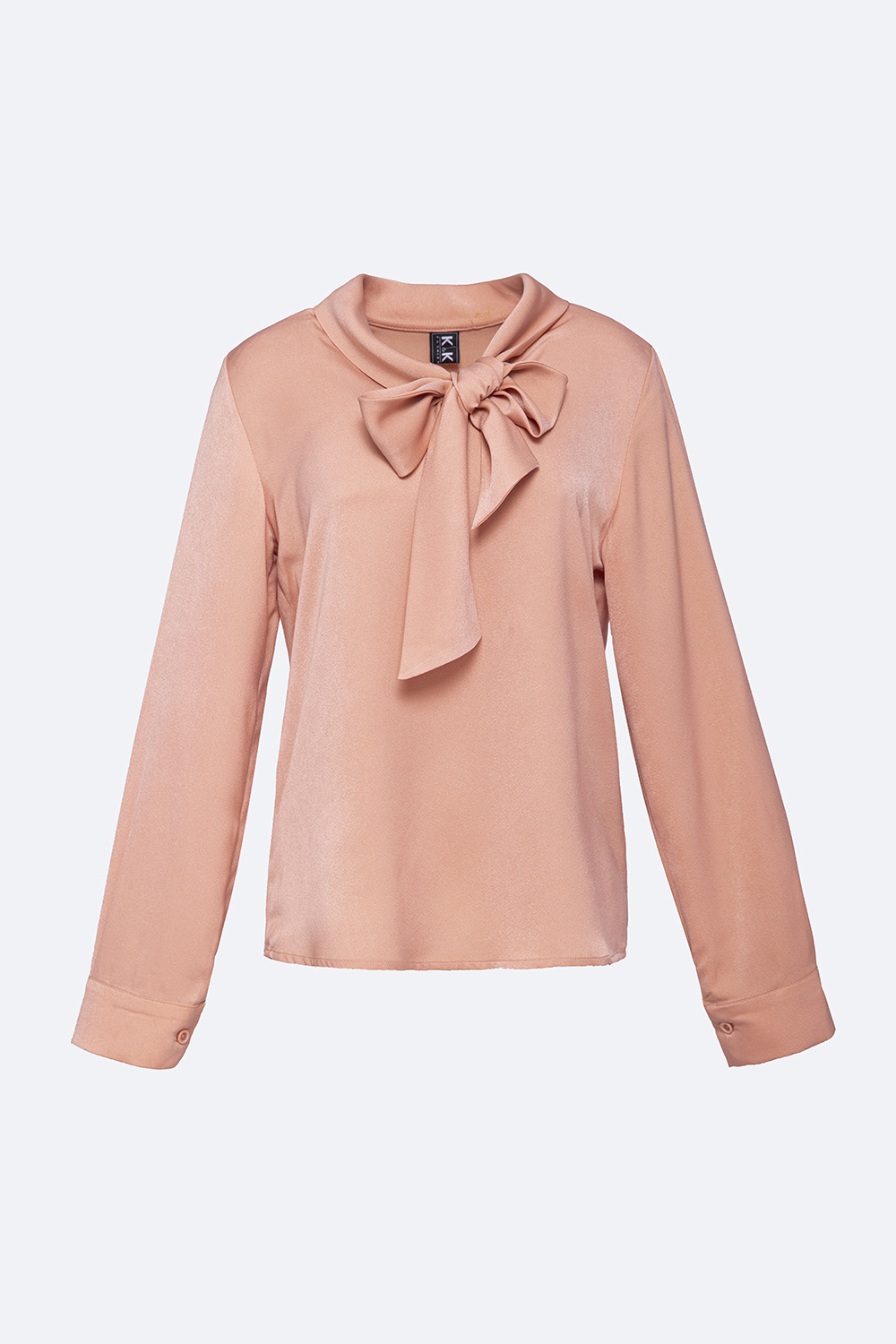 Áo blouse lụa kiểu nữ cổ phối nơ