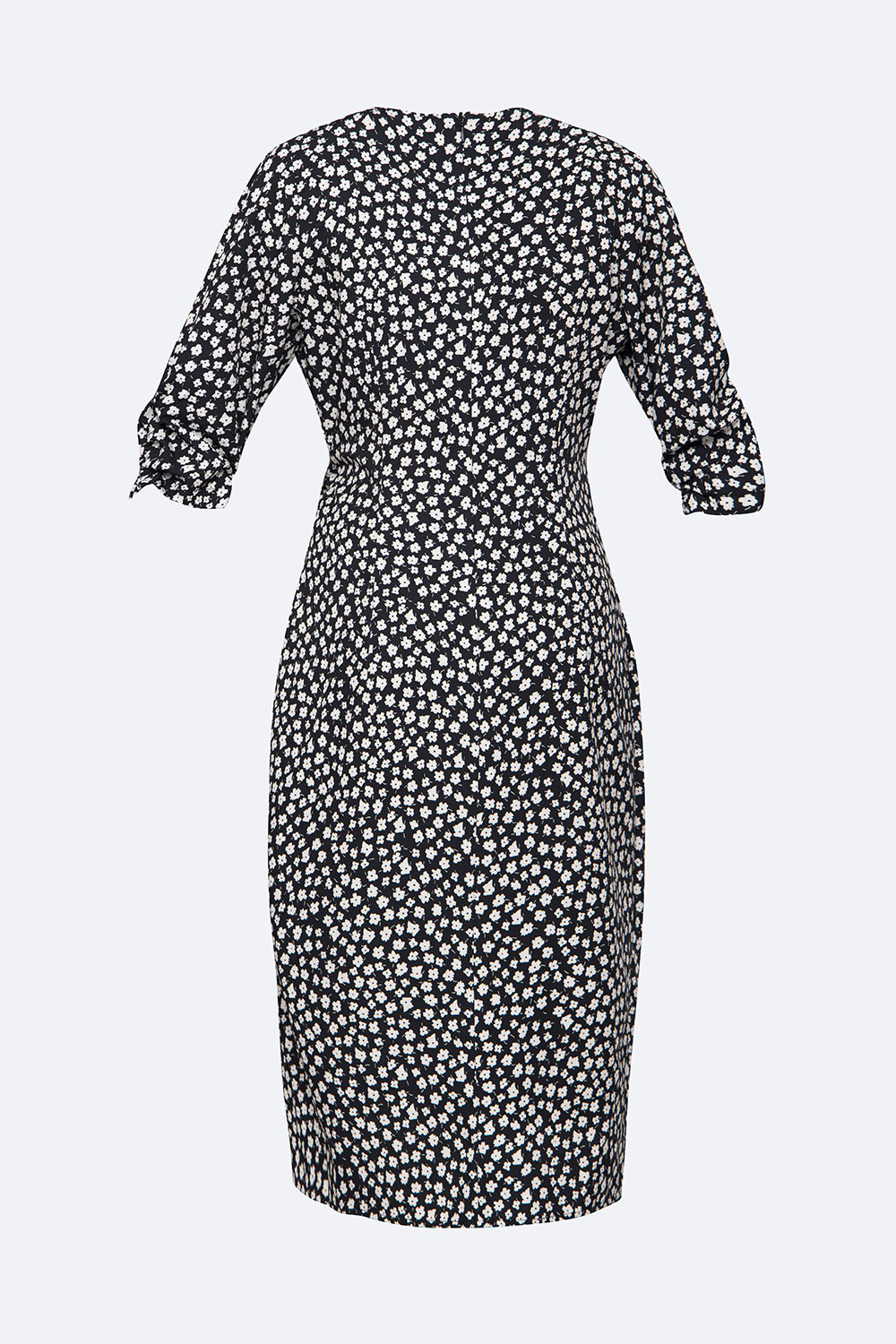 Đầm ôm body xoắn eo họa tiết chấm bi cổ tim