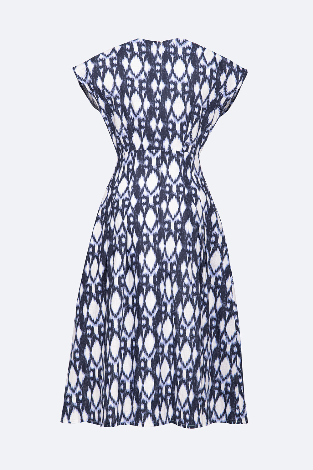 Đầm xòe công sở sát nách cổ V