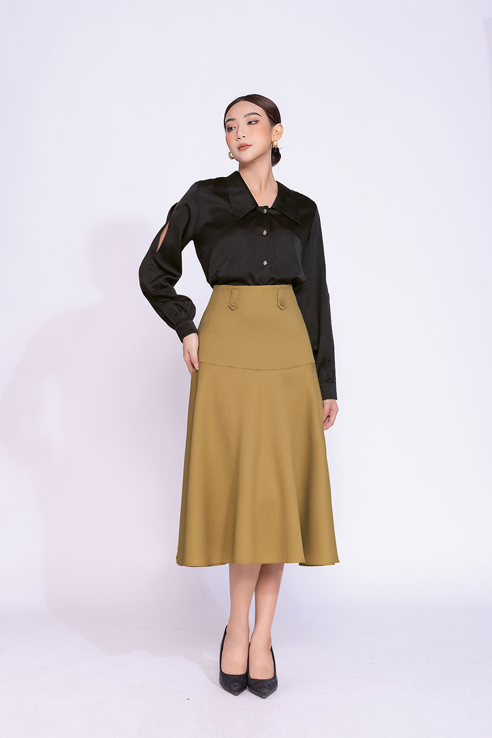 Áo sơ mi công sở nữ tay dài