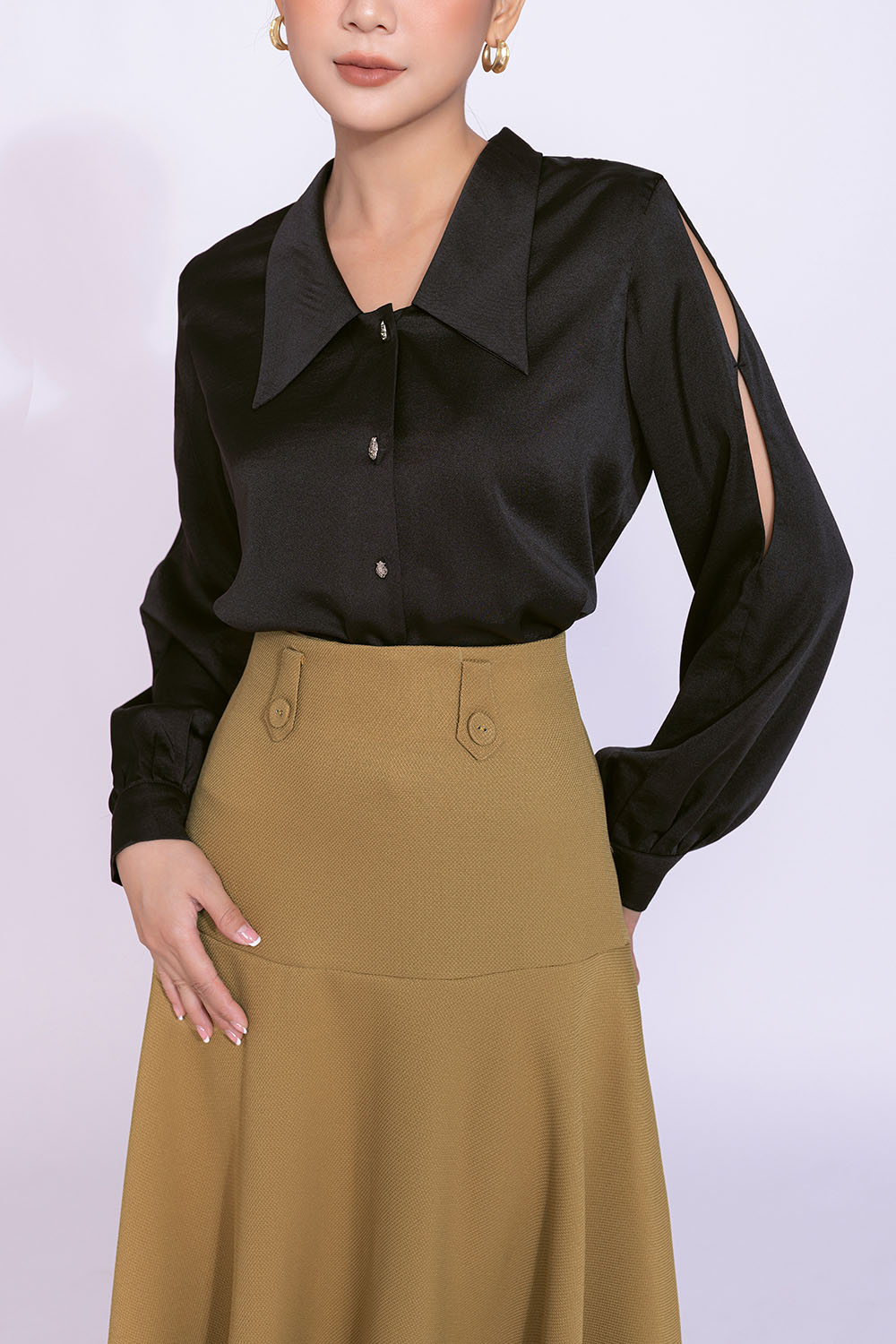 Áo sơ mi công sở nữ tay dài