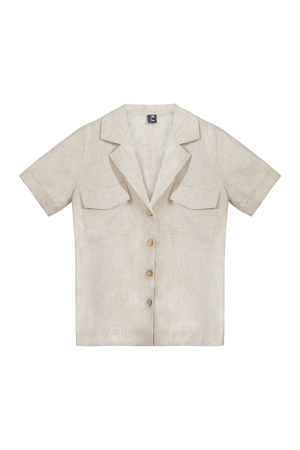 Áo kiểu nữ cổ đan tông tay ngắn