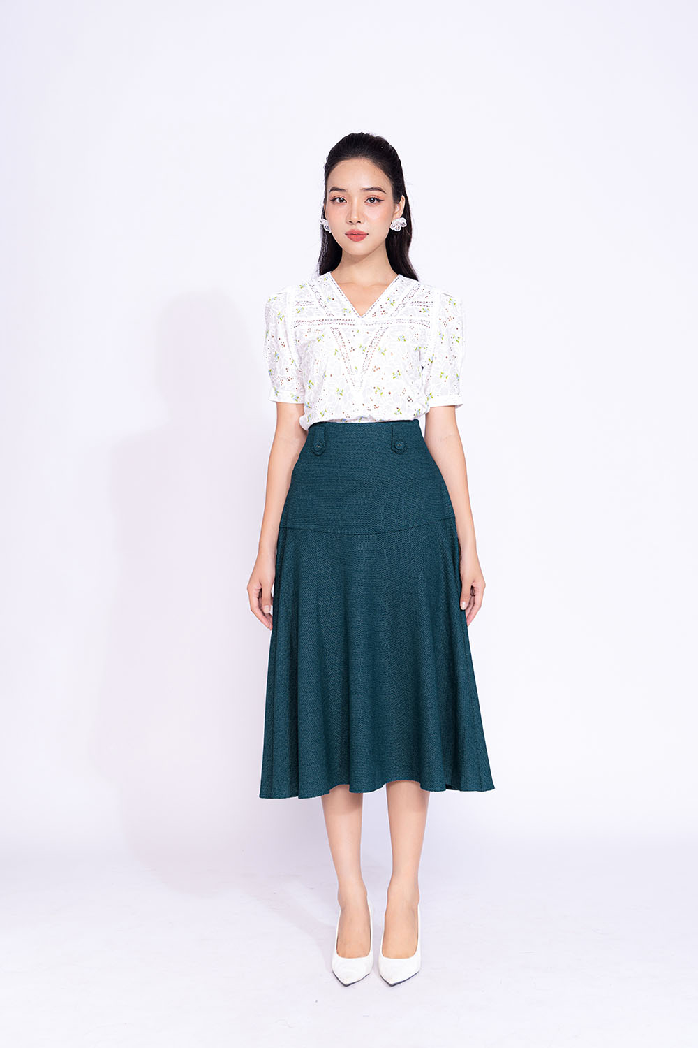 Áo kiểu nữ công sở đẹp phối ren