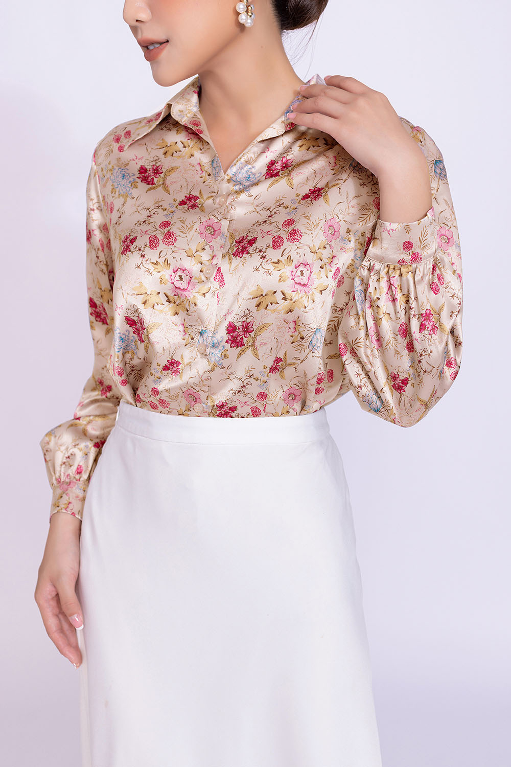 Áo sơ mi nữ họa tiết hoa nhiều màu