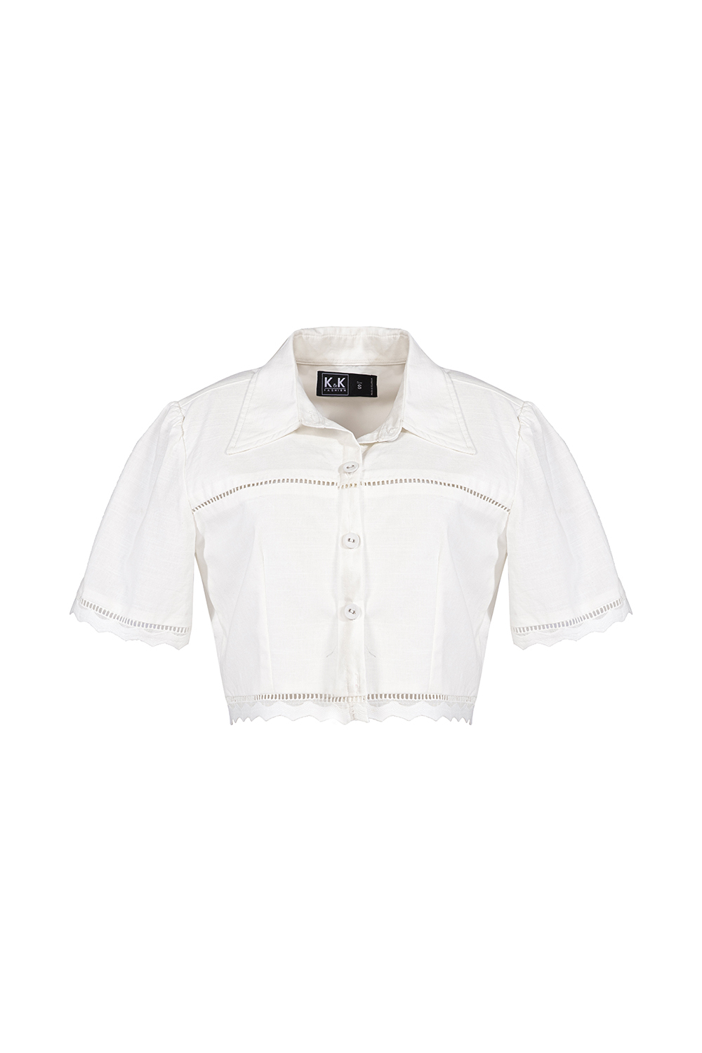 Áo sơ mi nữ croptop màu trắng