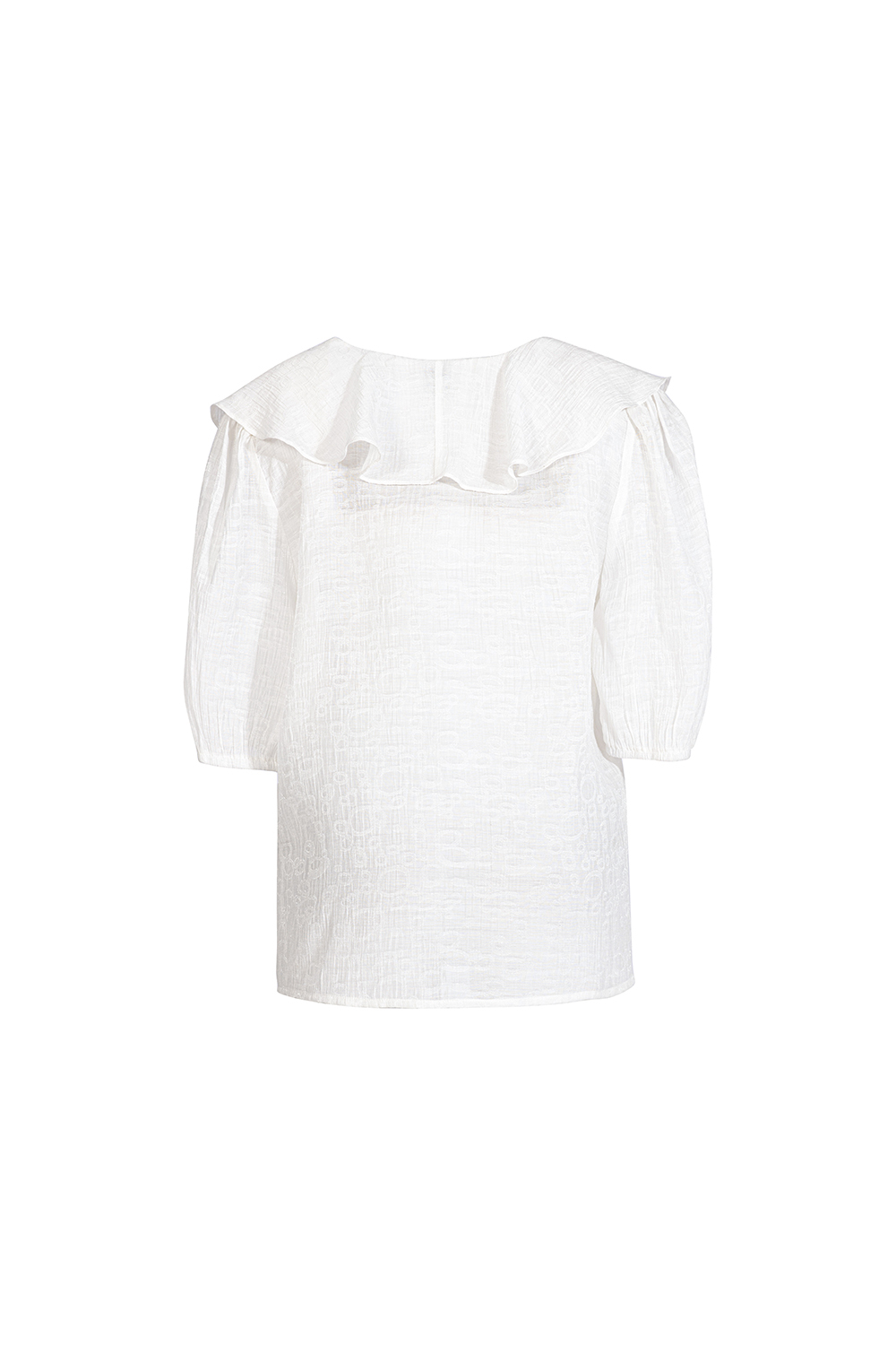 Áo trắng kiểu công sở cổ viền bèo thắt nơ