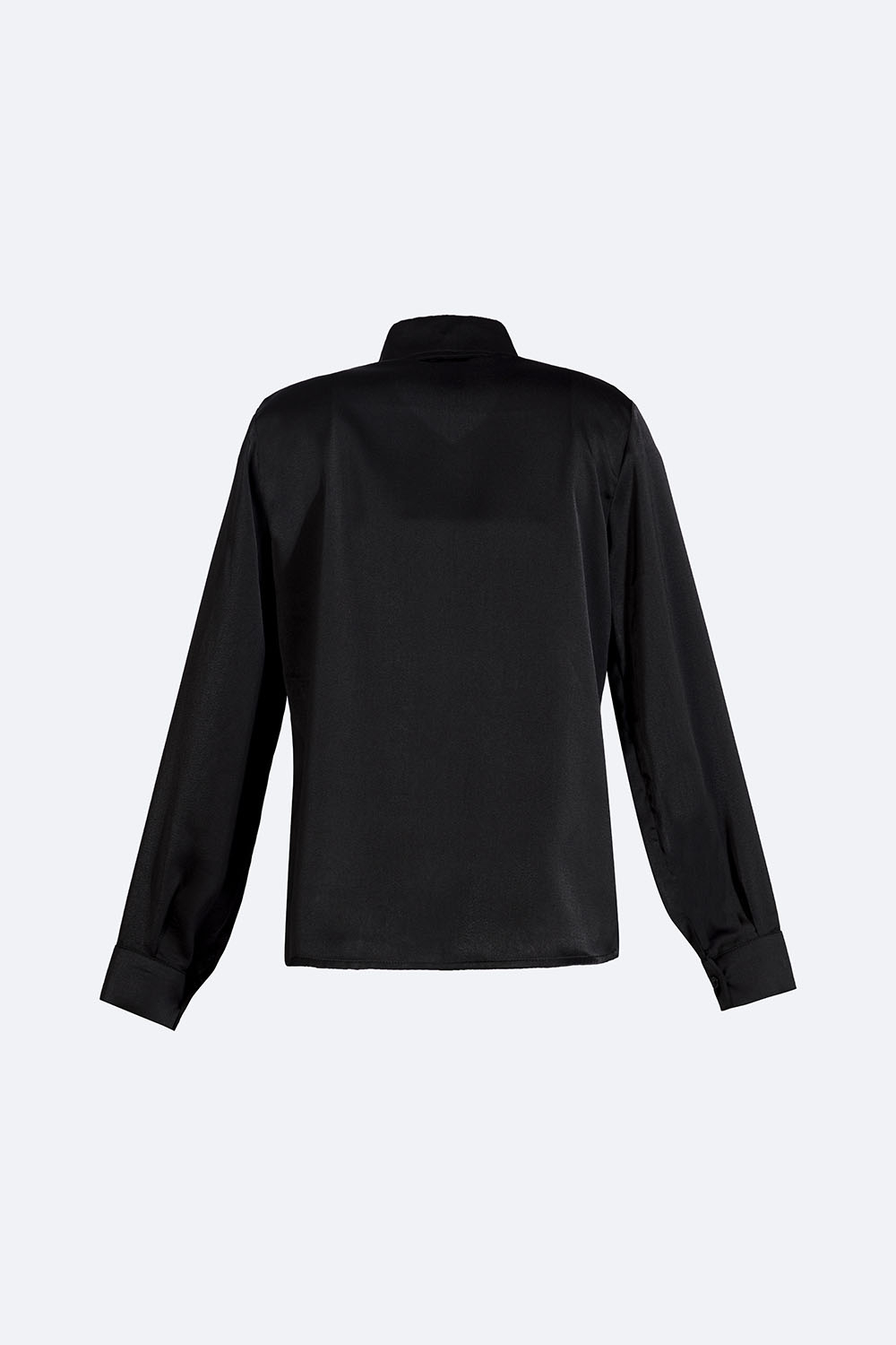 Áo sơ mi công sở màu đen phối bèo