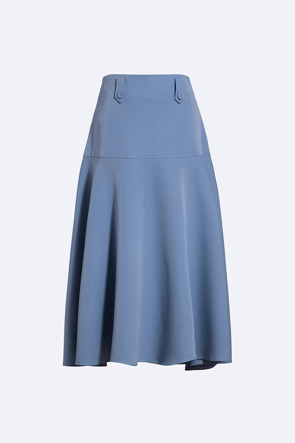 Chân váy midi dáng xòe màu xanh