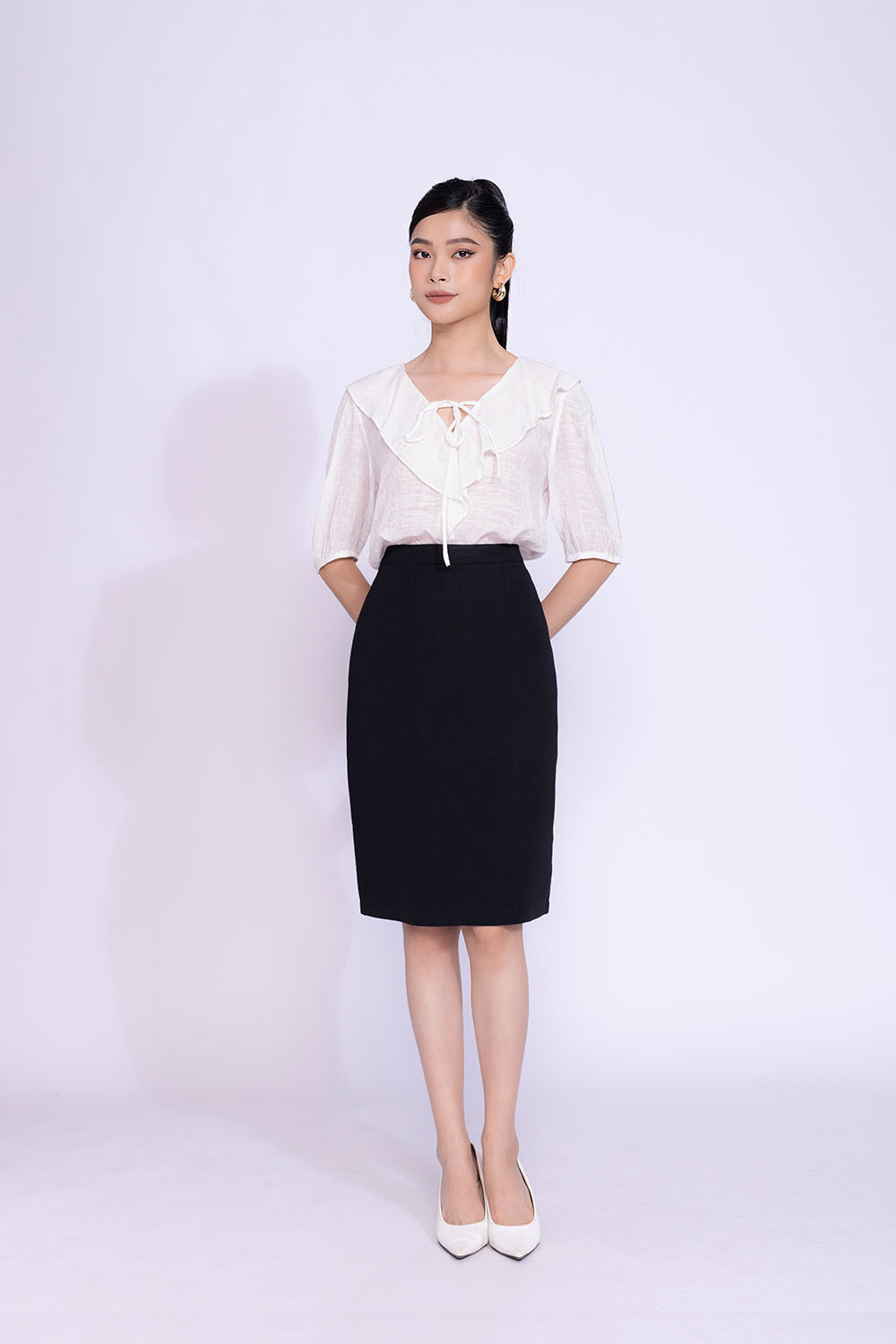 Chân váy bút chì công sở màu đen
