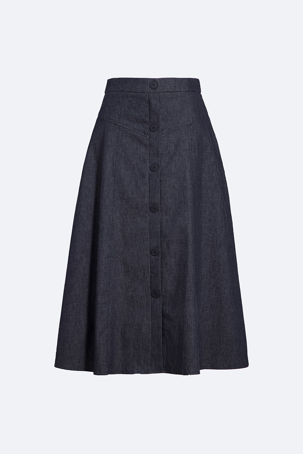 Chân váy denim dáng chữ A phối nút