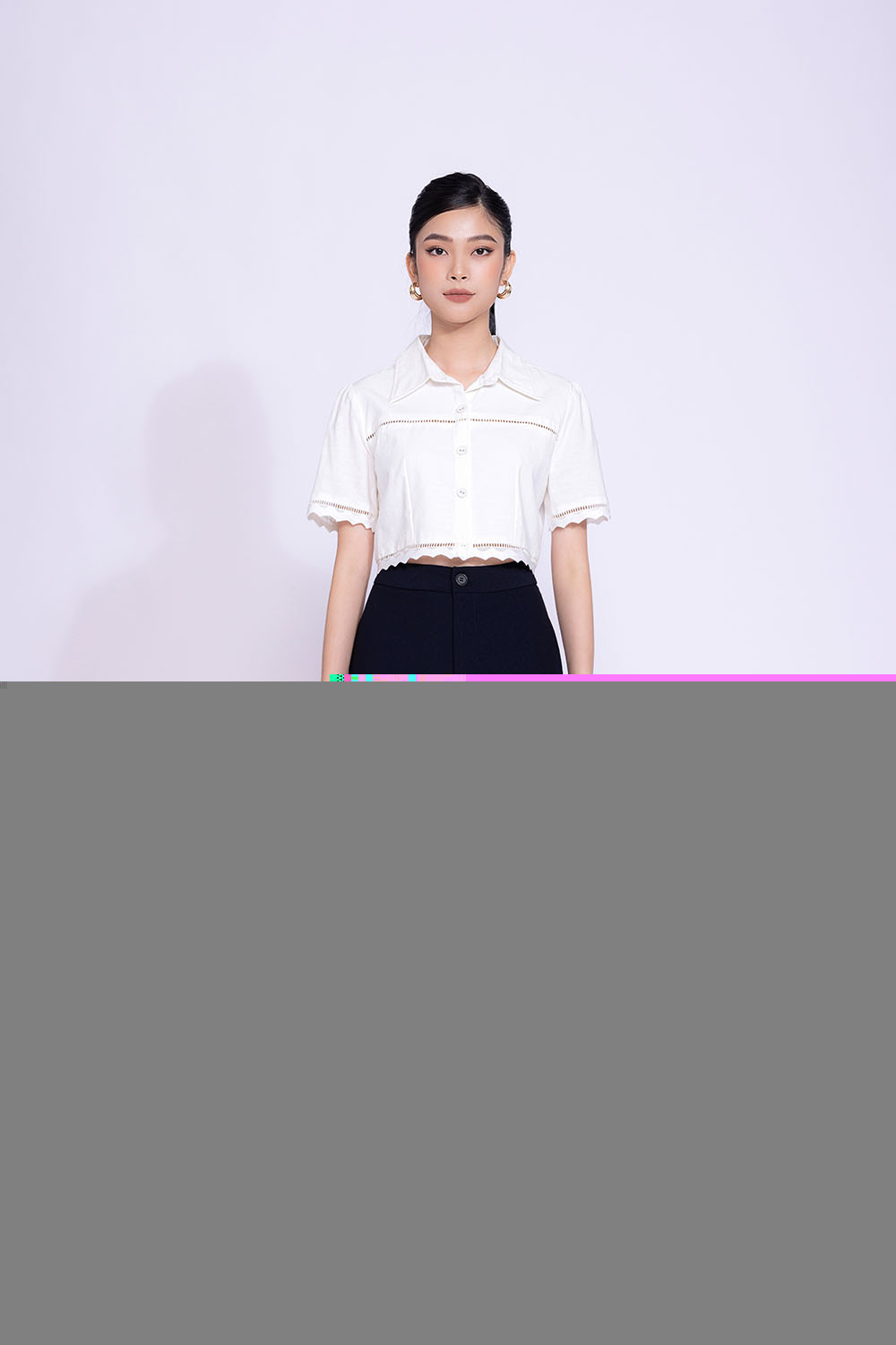 Quần ống suông màu xanh đen công sở