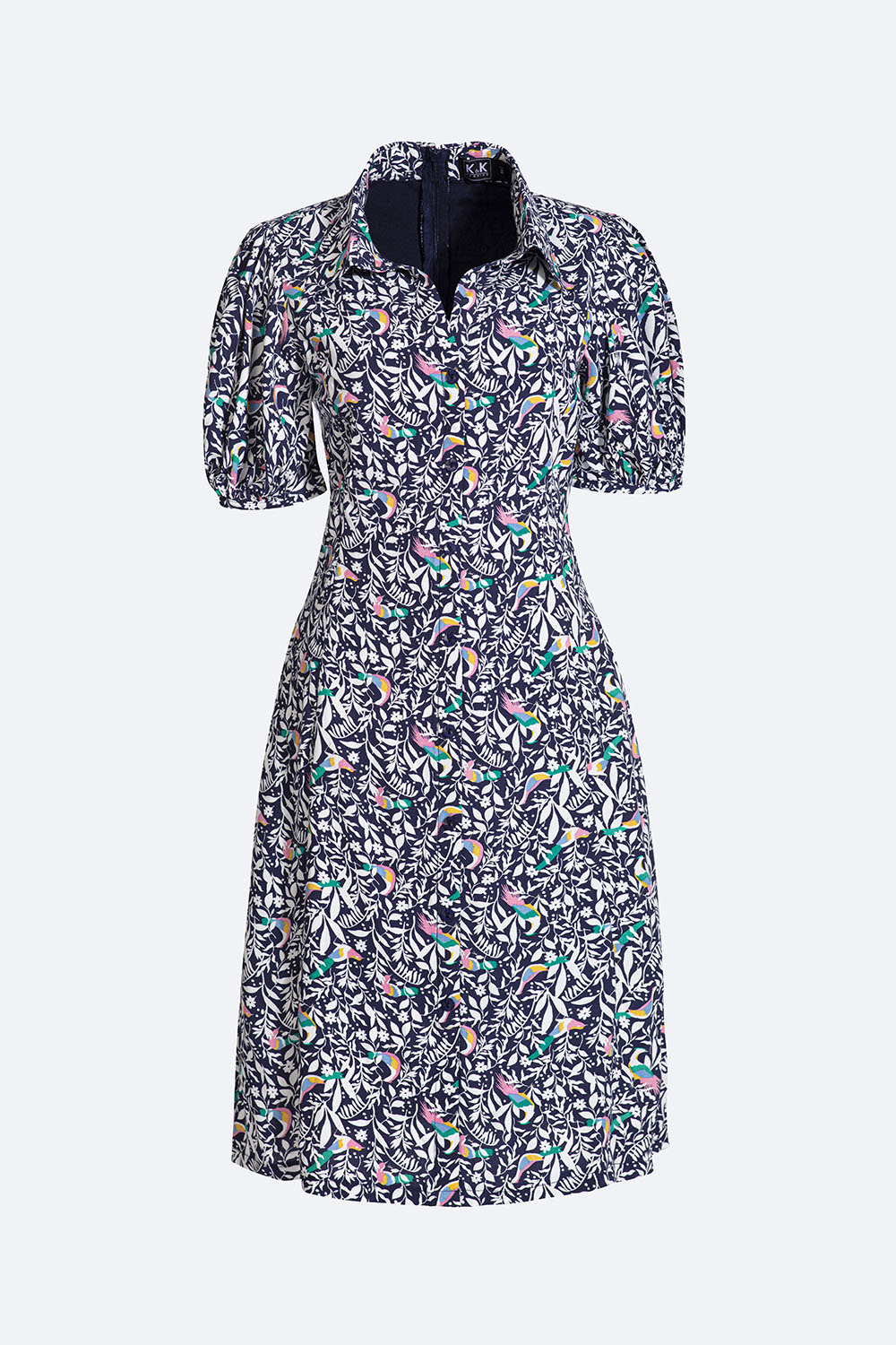 Đầm sơ mi công sở họa tiết hoa