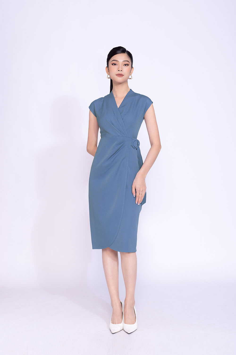 Đầm wrap dress công sở nhấn eo
