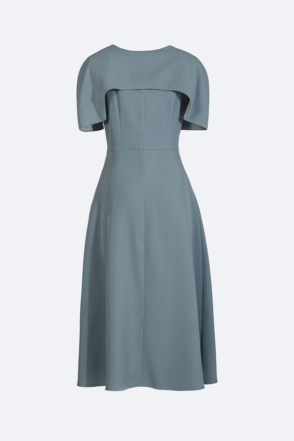 Đầm đơn sắc dáng xòe công sở cổ V