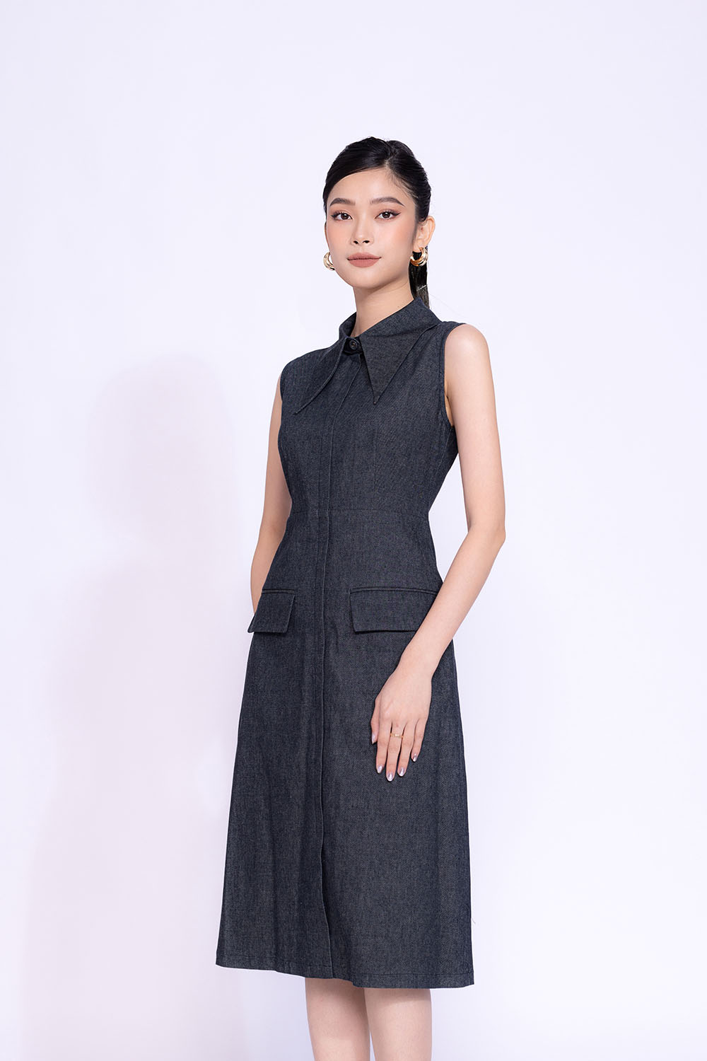 Váy dạ thu đông dáng xòe sát nách V360 Hải Phong | Thời trang, Mac, Váy da