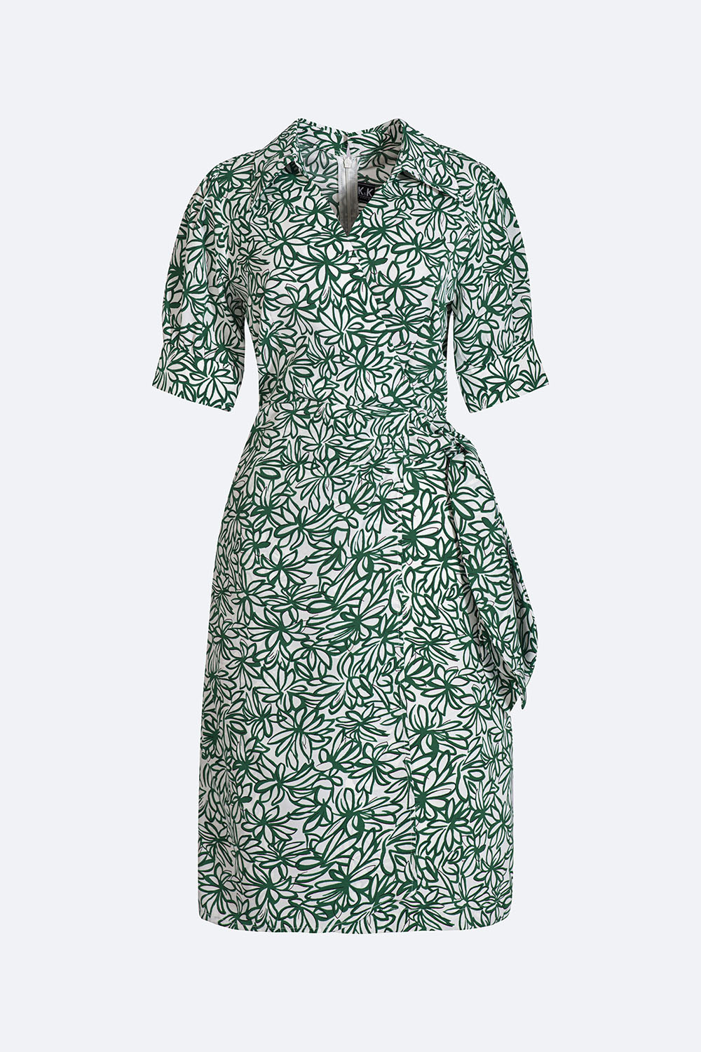 Đầm wrap dress họa tiết hoa eo thắt nơ