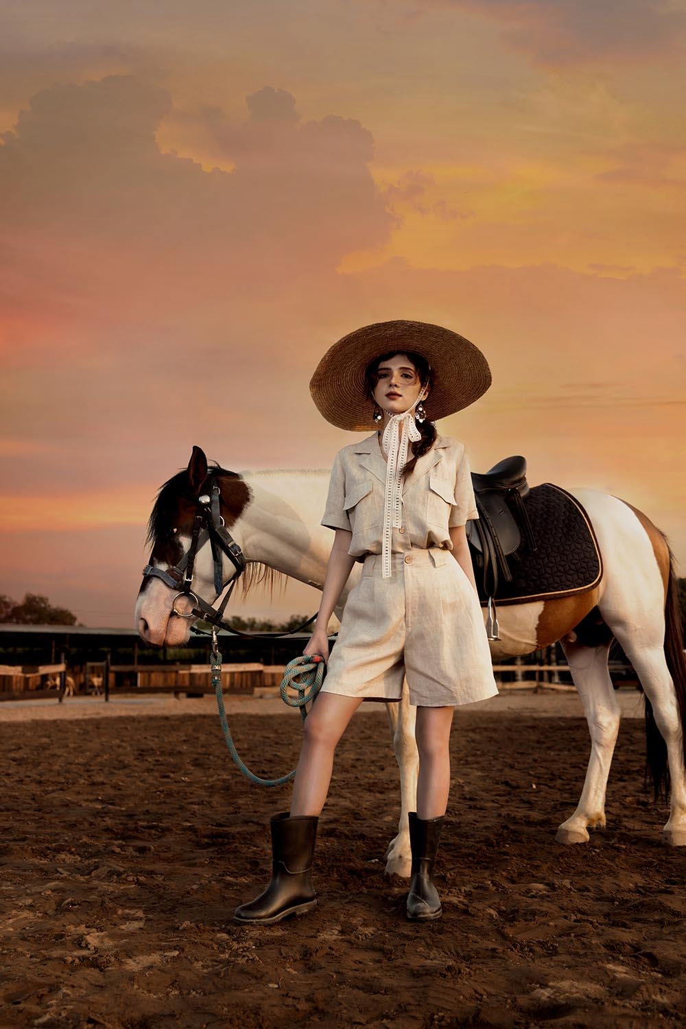 Quần short nữ vải linen hai túi