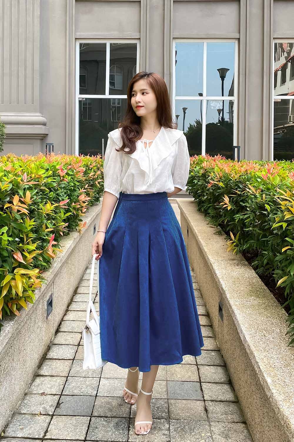 YIGE Chân Váy Dài Trung Bình Cổ Điển Cho Nữ Chân Váy Chữ A Hàn Quốc Mới  Nhất 2023 Chân Váy Đi Làm Chuyên Nghiệp Đi Làm Phong Cách Thiết Kế Xẻ