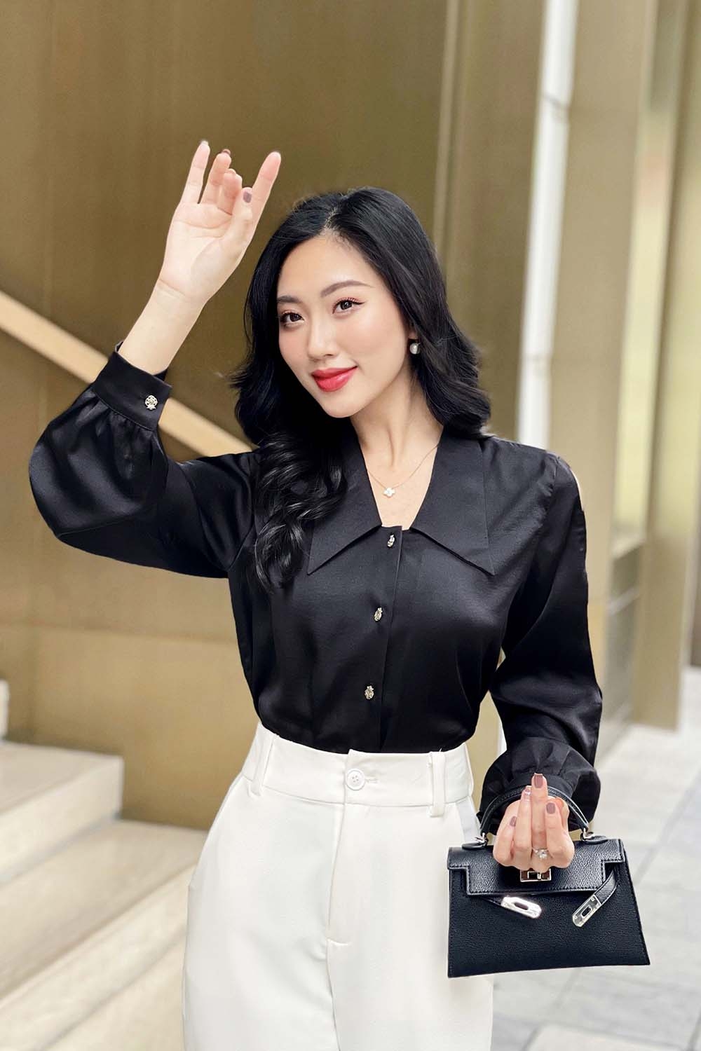 Áo sơ mi công sở nữ tay dài