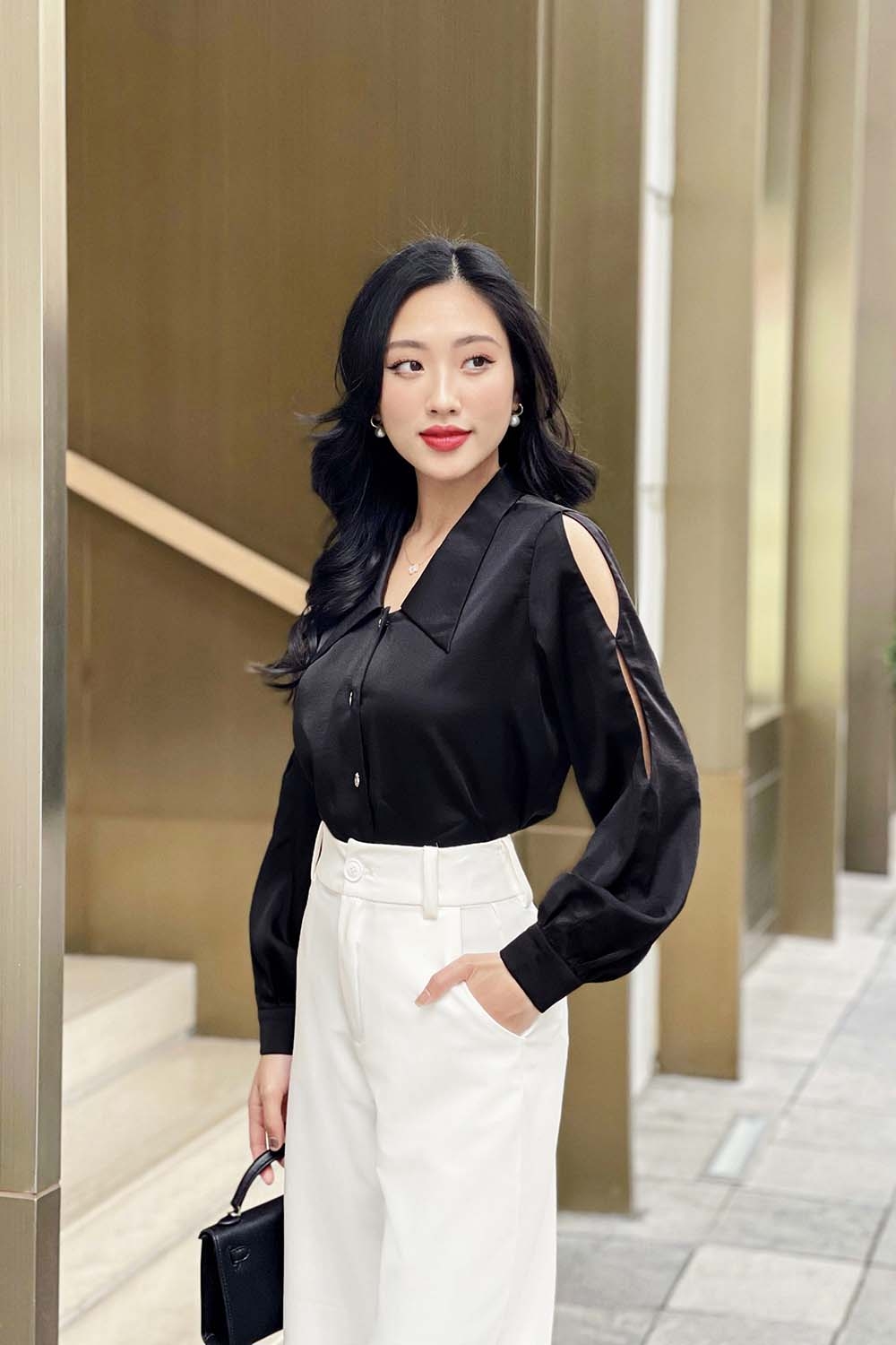 Áo sơ mi công sở nữ tay dài