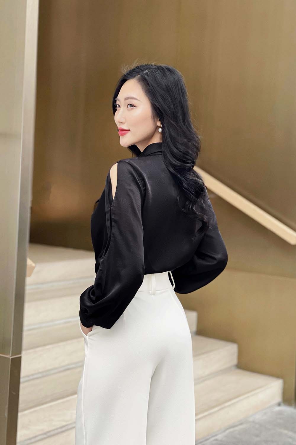 Áo sơ mi công sở nữ tay dài