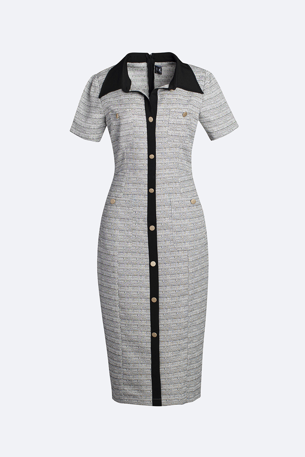 Đầm ôm công sở cổ sơ mi