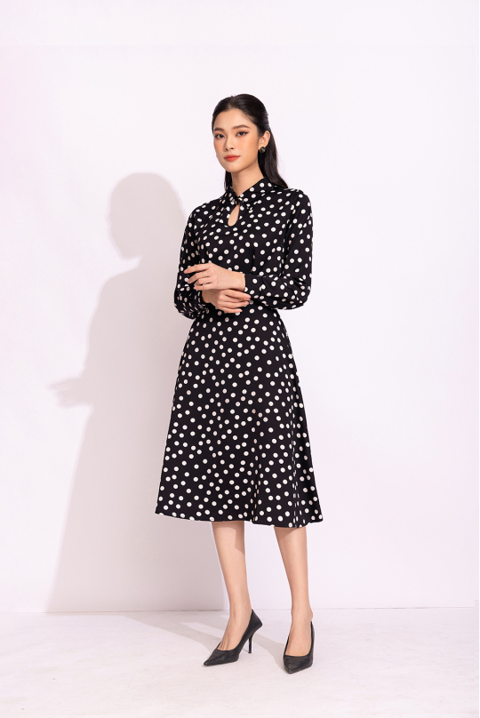 Áo sơ mi chấm bị tay dài ASM12-22