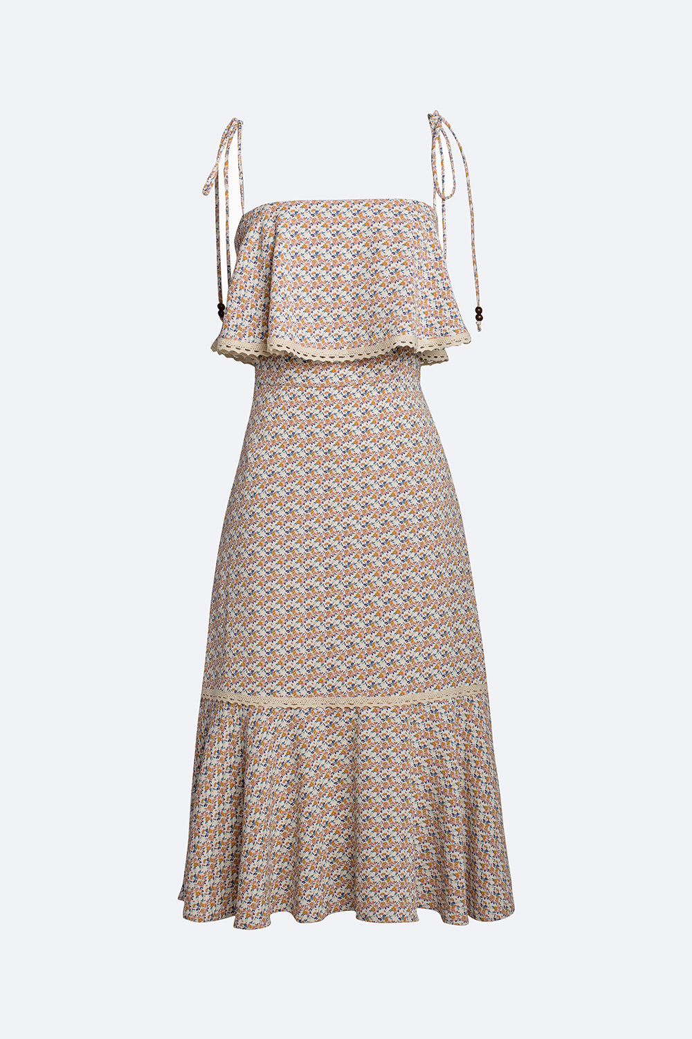 Đầm đuôi cá hai dây họa tiết