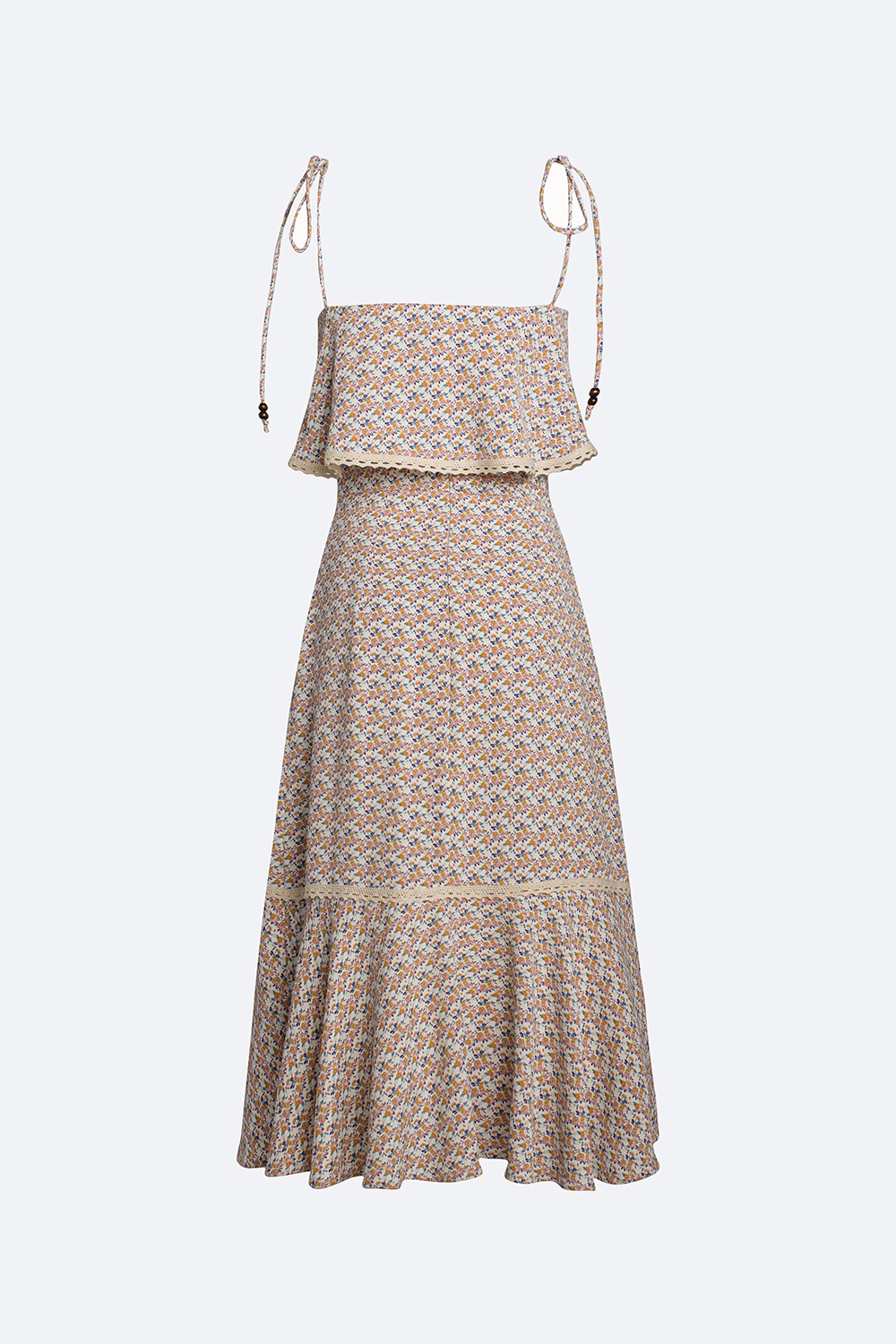 Đầm đuôi cá hai dây họa tiết