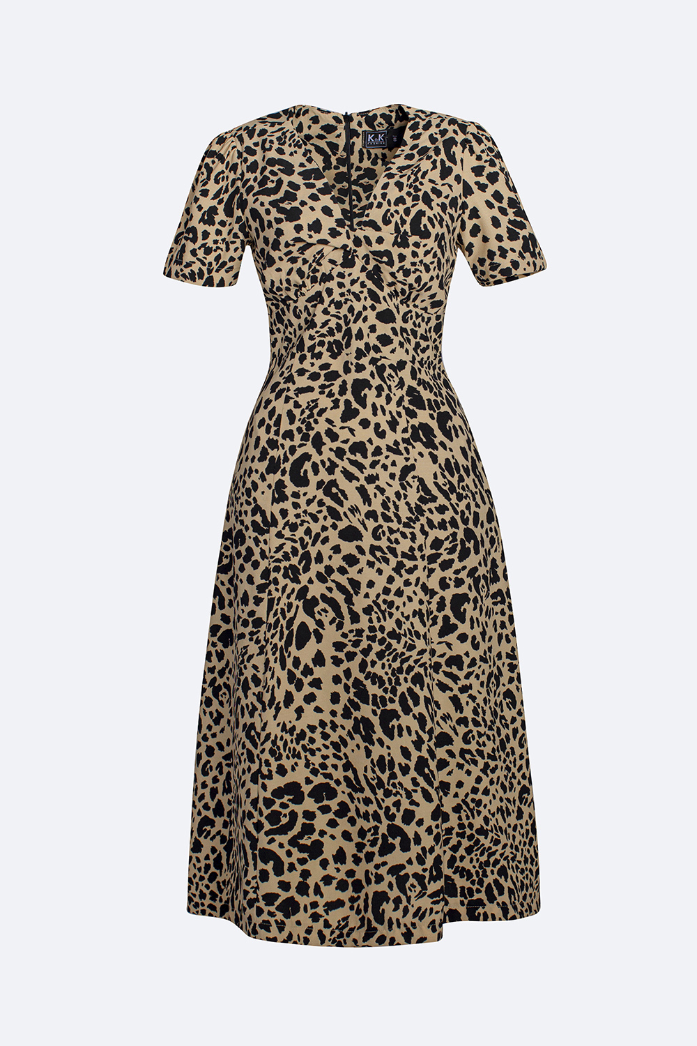 Đầm công sở dáng chữ A họa tiết beo