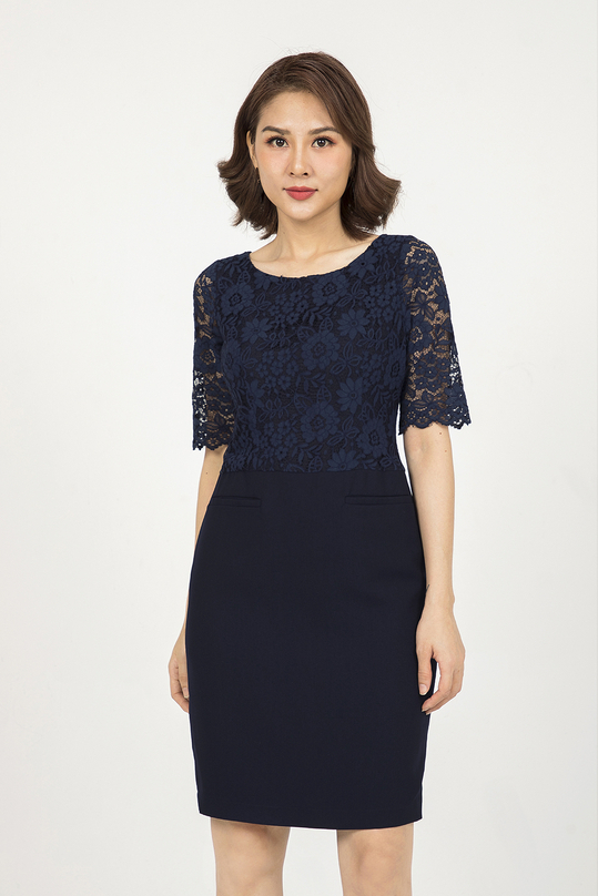 Đầm ren ôm phối tuyết mưa KK91-05