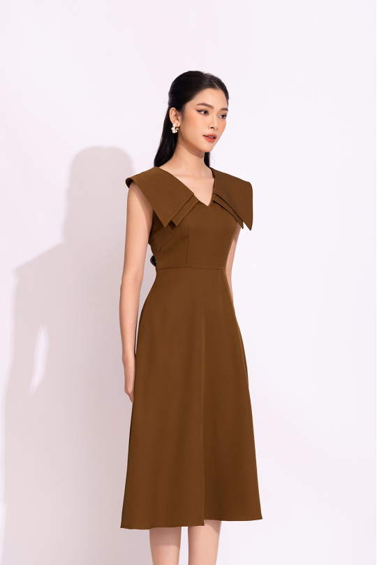 Đầm xòe sát nách cổ cách điệu KK140-13