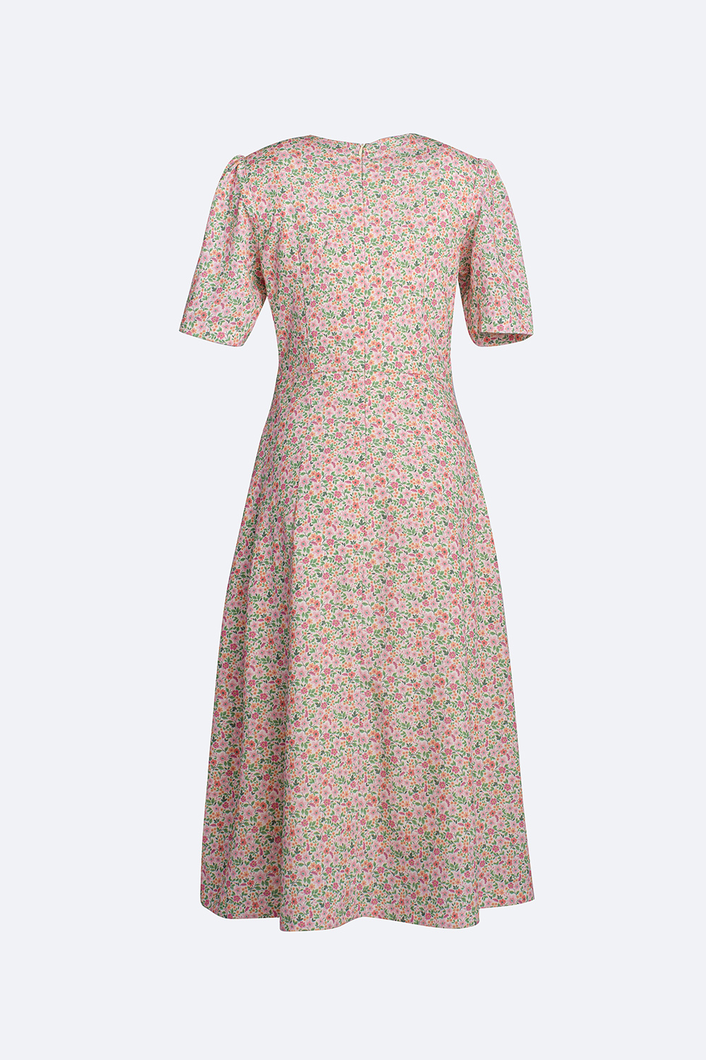 Đầm xòe hoa nhí công sở phối đăng ten